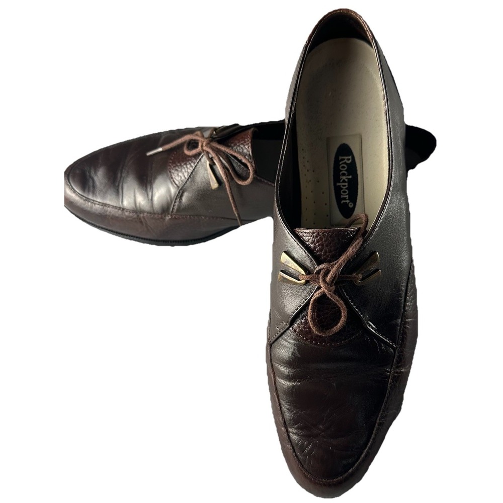 Rockport Womens Brown Leather Lace Up Oxford  Shoes 6.5  Comfort